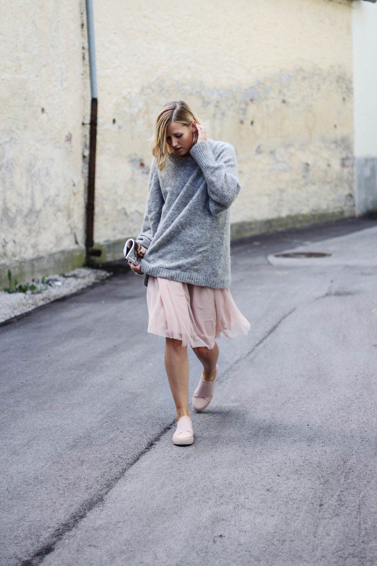 tulle skirt with sweater